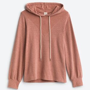 Kaileigh Rowan Blush Hooded Knit Top | Long Sleeve Pullover XS